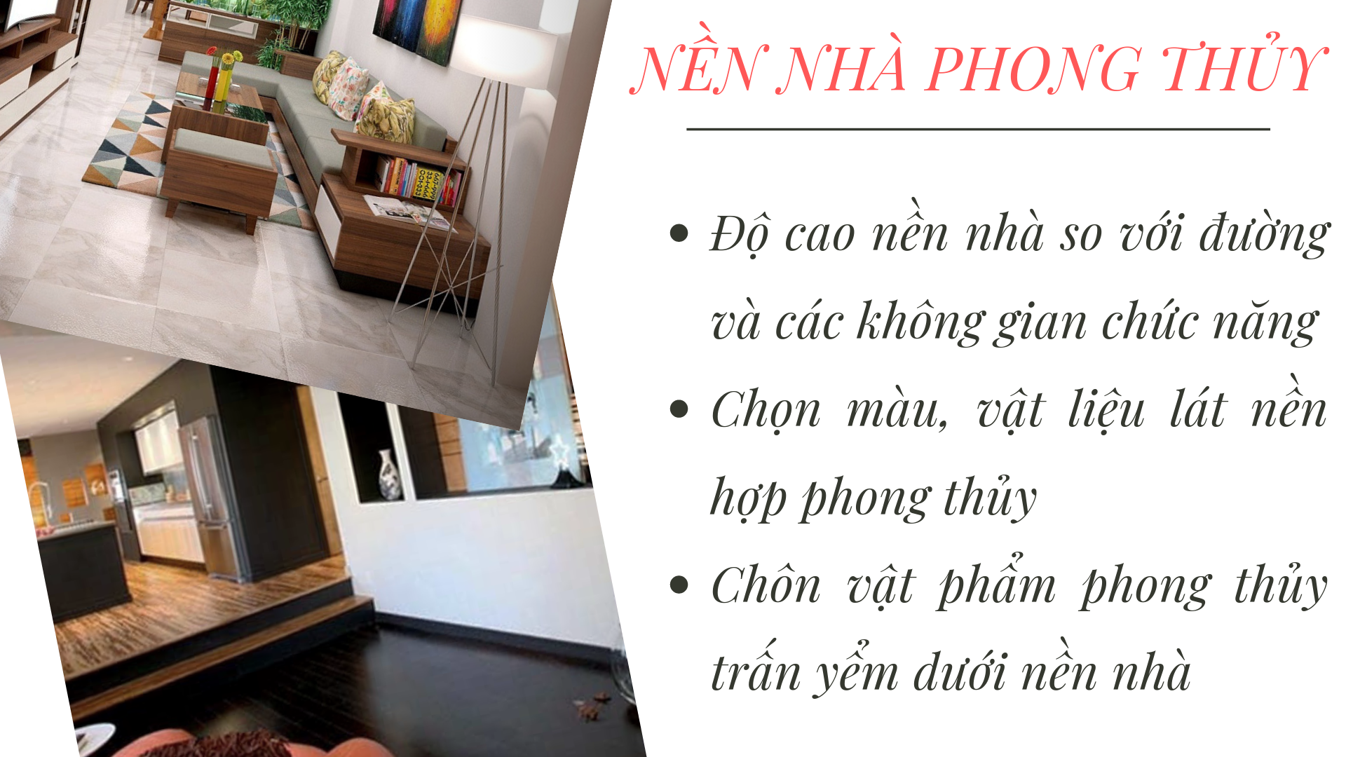 Nền nhà hợp phong thủy sinh tài vận, trấn trạch